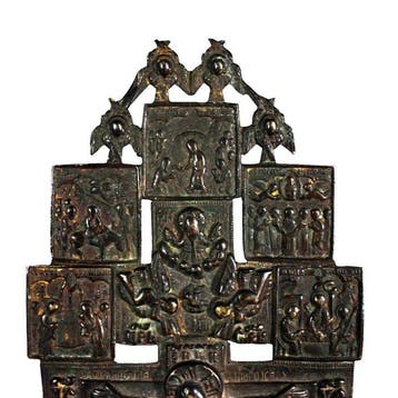 Crucifix - Messing, Reizen orthodox - 1750-1800
