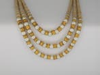 Halsketting - 21 kt. Geel goud - Unieke halsketting met drie, Handtassen en Accessoires, Kettingen, Nieuw