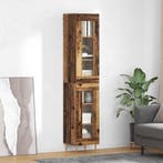vidaXL Highboard 2 pcs Oud Hout Glas, Huis en Inrichting, Kasten | Dressoirs, Verzenden, Nieuw