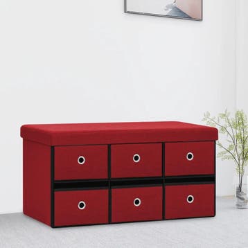 vidaXL Opbergbank inklapbaar 76x38x38 cm kunstlinnen, Huis en Inrichting, Verzenden, Nieuw