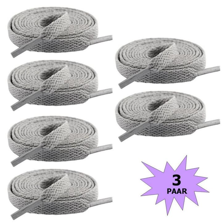 Fako Fashion - Schoenveters - Plat - 8mm - 120cm - 3 Paar -, Kleding | Heren, Schoenen, Verzenden