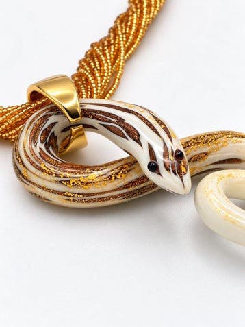 24 carats - verre de Murano, Or jaune - Collier avec