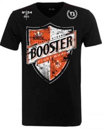 Booster V Neck Shield Vechtsport T Shirt Zwart, Verzenden, Zwart, Vechtsport, Nieuw