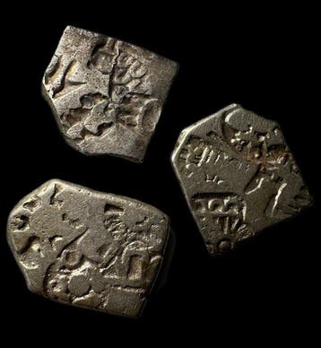 Âge du fer Argent pièces antiques marquées au poinçon (Sans