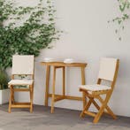 vidaXL Bistrostoelen voor buiten 2 pcs Crèmewit 38 x 46 x 85, Tuin en Terras, Tuinstoelen, Verzenden, Nieuw
