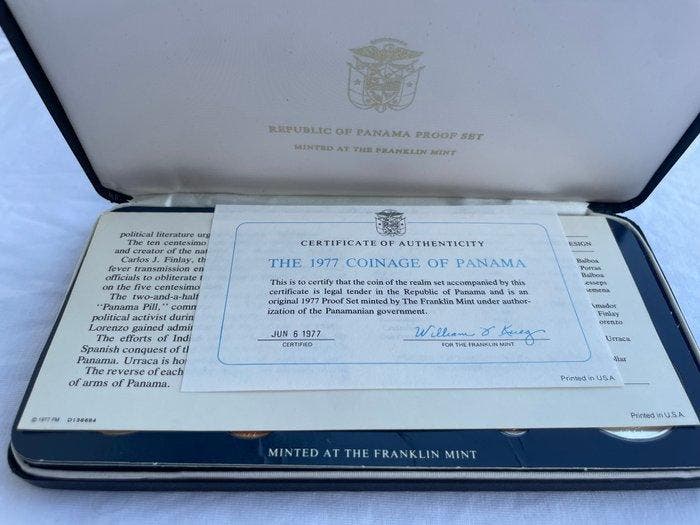 Panama. Proof Set 1977, Postzegels en Munten, Munten | Europa | Niet-Euromunten