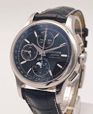 Wempe - Zeitmeister Chronograph 42 mm Black Dial, Moon Phase, Nieuw