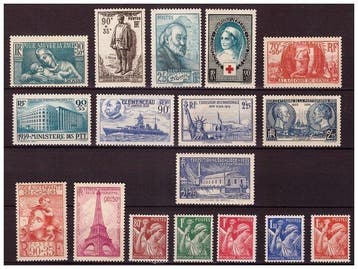 France 1939 - Année complète en Neufs sans charnières TTB -
