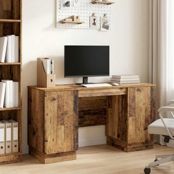 vidaXL Bureau met plank Oud hout 142,5 x 50 x 75 cm Bewerkt, Verzenden