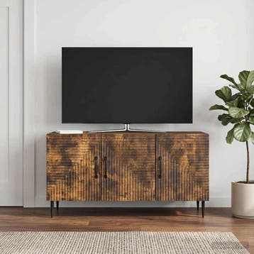 vidaXL TV Kast Gerookt eiken 99 x 34,5 x 50 cm Bewerkt hout, Maison & Meubles, Verzenden
