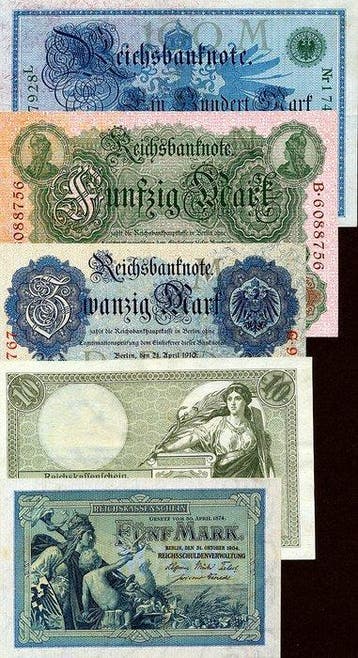 Duitsland. - 7 Banknotes - 1904/1910 (Zonder minimumprijs)