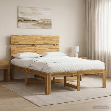 vidaXL Tweepersoonsbed met hoofdbord ROSTOCK Wit 120 x 190, Huis en Inrichting, Verzenden, Nieuw