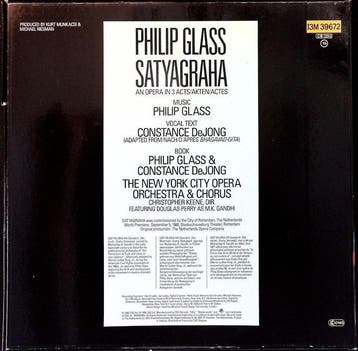 Philip Glass - Satyagraha (Holland 1985 1st pressing 3LP, Cd's en Dvd's, Nieuw in verpakking