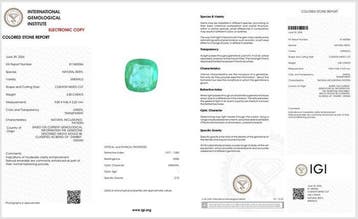 1 pcs Vert Émeraude - 3.40 ct - International Gemological, Nieuw
