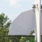 vidaXL Balkonscherm inklapbaar 140x140 cm grijs, Verzenden