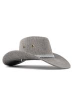 Cowboyhoed Donkergrijs Flax Lichtgewicht Donkergrijze Linnen, Ophalen of Verzenden