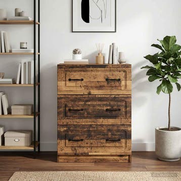 vidaXL Ladekast Oud hout 66 x 34,5 x 87 cm Bewerkt hout, Huis en Inrichting, Verzenden, Nieuw