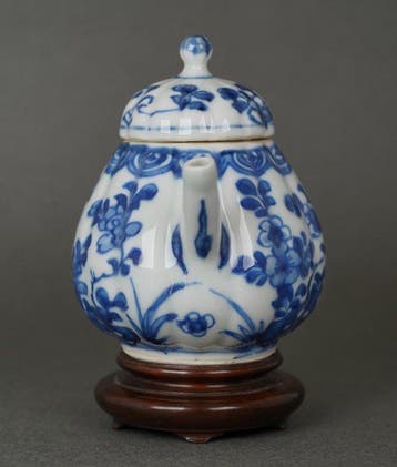 Kangxi (1662-1722) - Theepot - Meloenvormig - Pioenen en