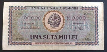 Roemenië. - 7 Banknotes - 1947/2005 (Zonder minimumprijs), Postzegels en Munten