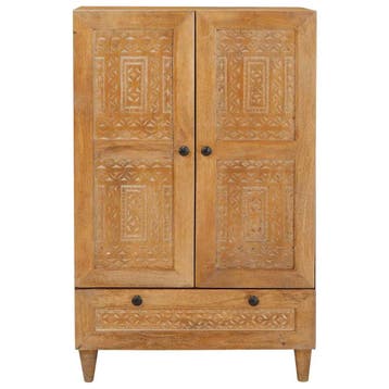vidaXL Highboard 60 x 33 x 100 cm Massief Mango Hout, Huis en Inrichting, Verzenden, Nieuw
