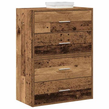 vidaXL Kasten met 4 lades 2 st 60x31x40cm bewerkt hout oud, Verzenden, Nieuw