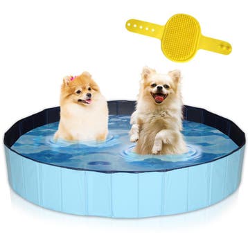 Lendo Online Hondenzwembad Ø160 cm Blauw PVC Opvouwbaar, Verzenden, Nieuw