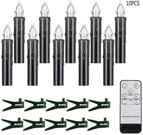 Led kaarsen warmwit met afstandsbediening timer zwart 10, Hobby & Loisirs créatifs, Bricolage