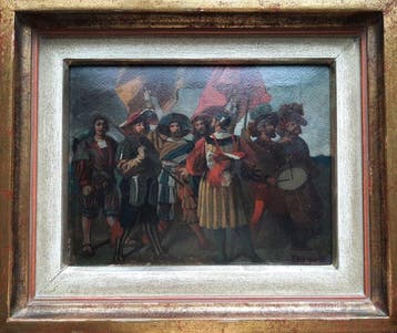 German School (XX) - Hauptmann mit 6 Landsknechten, Antiek en Kunst