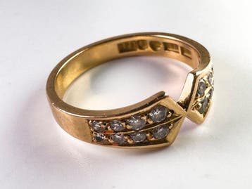 Ring - 18 karaat Geel goud - 0.27ct. tw. Diamant, Handtassen en Accessoires, Ringen, Nieuw