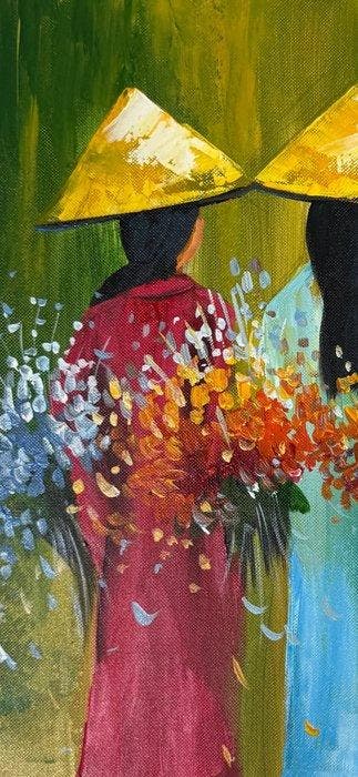Hung Richard (1966) - Les Porteuses de fleurs 40 40 cm