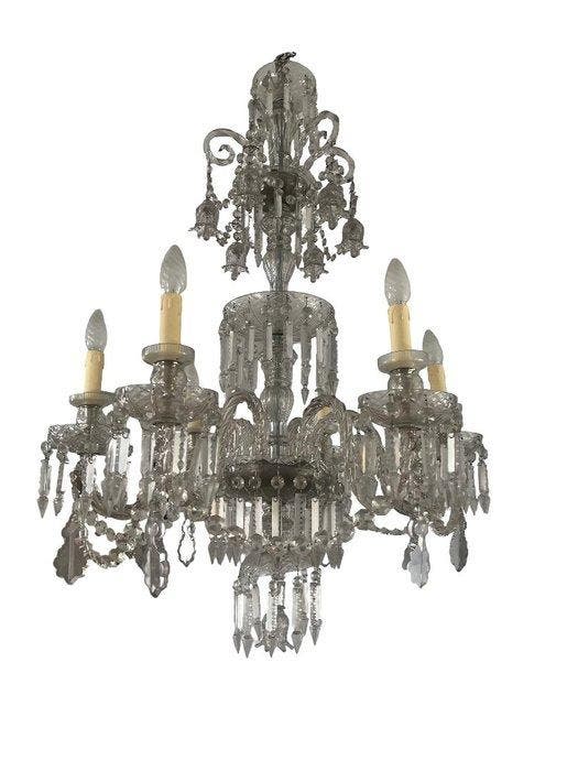 Cluster plafondlamp - Kristal - Kroonluchter, Antiquités & Art, Antiquités | Meubles | Chaises & Canapés