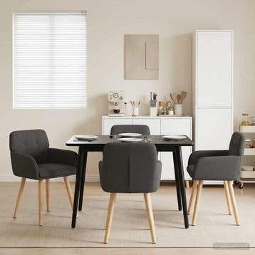 vidaXL Eetstoelen 4 st Bouclé Donkergrijs 59 x 57 x 85 cm, Verzenden, Nieuw