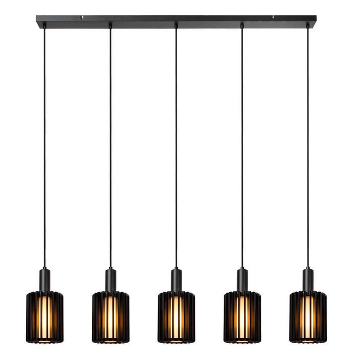Hanglamp Lucide LAMBRES -  - 5xE27 - Zwart, Huis en Inrichting, Lampen | Hanglampen, Nieuw, Verzenden
