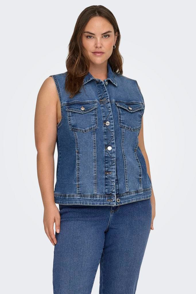 ONLY denim jack mouwloos50Maat 46/48 (XL) of groter, Kleding | Dames, Jassen | Zomer, Overige kleuren, Nieuw, Maat 46/48 (XL) of groter