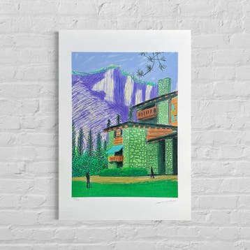 David Hockney Huis met 2 figuren Lithografie Arches 300gsm