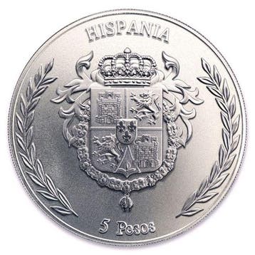 Hispanië. 5 Pesos 2025 1 oz Hispania 999 Fine Silver Coin BU