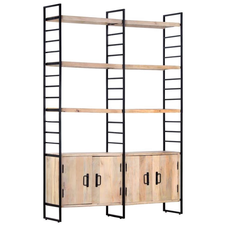 vidaXL Boekenkast met 4 schappen 124x30x180 cm massief, Huis en Inrichting, Kasten | Boekenkasten, Nieuw, Verzenden