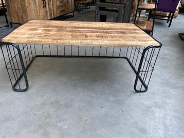 Salontafel, mangohout + metaal (nieuw, outlet), Nieuw, Overige houtsoorten