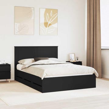 vidaXL Bedframe met lade met opslag Zwart 140 x 200 cm, Verzenden