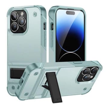iPhone 15 Pro Armor Hoesje met Kickstand - Shockproof Cover, Verzenden