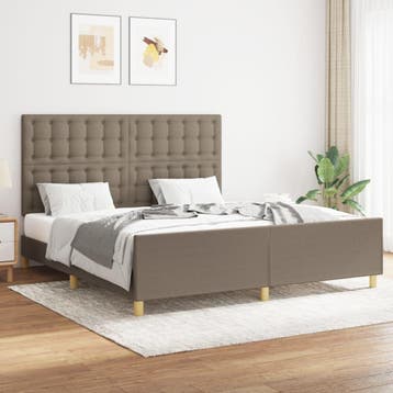 vidaXL Bedframe zonder matras stof taupe 160x200 cm, Maison & Meubles, Verzenden