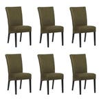 Set van 6 Leren eetkamerstoelen Just - Rancho Green, Ophalen of Verzenden, Nieuw, Leer, Eén