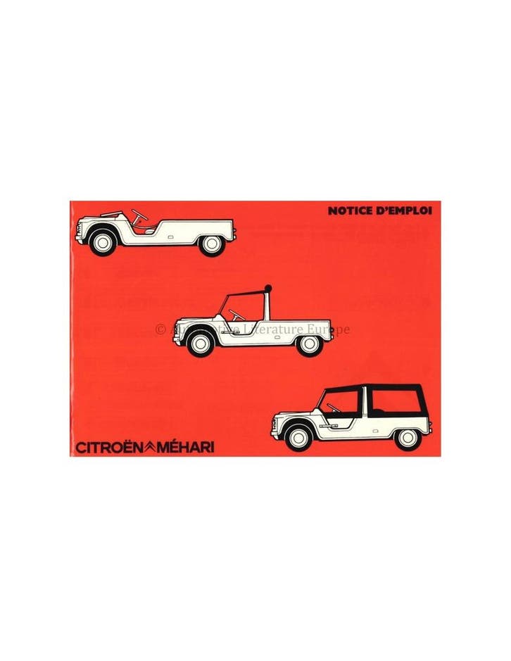 1986 CITROEN MEHARI INSTRUCTIEBOEKJE FRANS, Autos : Divers, Modes d'emploi & Notices d'utilisation