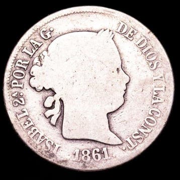 Spanje. Isabel II. 2 Reales 1861 - 1862 (Lote de 2) (Zonder