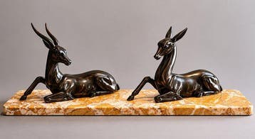sculptuur, Importante parure de cheminée Art Déco - 21 cm -
