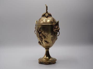 dekselvaas - Brons - Bronzen urne met deksel
