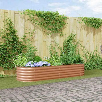 vidaXL Verhoogd bed Bruin 240 x 80 x 44 cm Staal, Verzenden