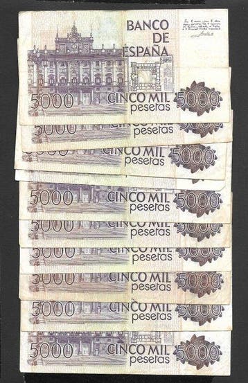 Spanje. - 10 x 5000 Pesetas 1979 - Pick 160a - (Zonder, Postzegels en Munten