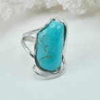 Turquoise - Argent - Bague - Turquoise américain