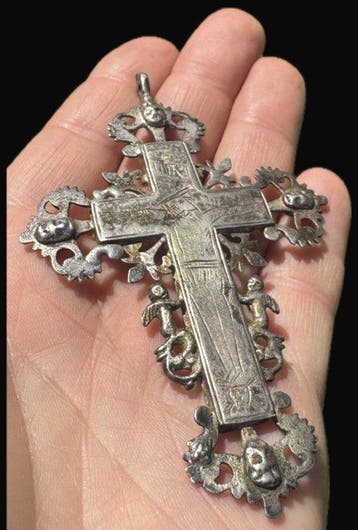 Reliekhouder - Zilver - 1750-1800 - Reliekkruis